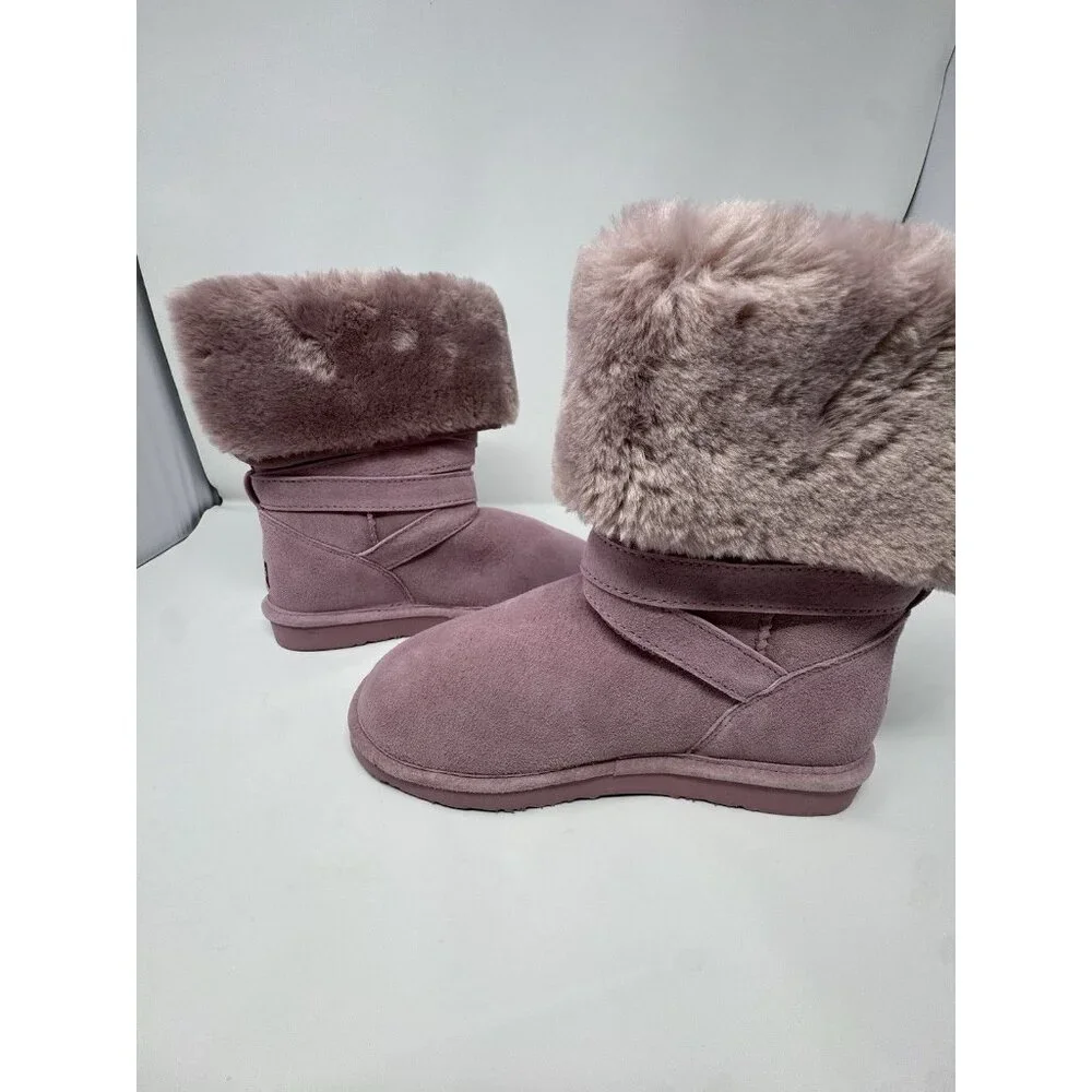 LAMO Womens Pink Suede Winter Boots 8 Furry
